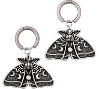 Hanary Pendientes góticos de polilla Luna, aretes de mariposa, joyería gótica de Navidad regalo para mujer