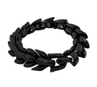 Hanary Pulsera de dragón vikingo chapada en negro, pulsera de cadena de eslabones Ouroboros Jormungandr de acero inoxidable, regalo de joyería vikinga para hombres
