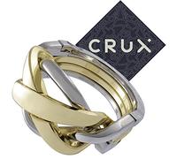 Hanayama Puzzle de anillo fundido - Nivel 4 de 6 - Rompecabezas de dificultad de nivel medio - Incluye pegatina Crux