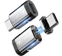 HanCenDa Adaptador magnético 100 USB C, Paquete de 2 adaptadores magnéticos Tipo C USB C de 24 Pines Rectos con Carga rápida PD 100w, 60Hz Video para MacBook Pro/Air Thunderbolt 3 y Tipo C