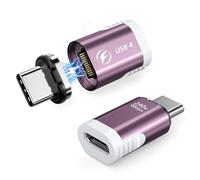 HanCenDa Adaptador magnético USB C, 2 unidades, adaptador USB C recto magnético de 24 pines 240 W USB4 40 Gbps 8K 60Hz video para Thunderbolt 3/4, MacBook Pro/Air iPhone 16/15, Steam Deck, PS5, PSVR2