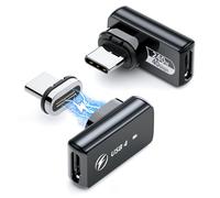 HanCenDa Adaptador magnético USB-C de 240 W, 2 unidades, adaptador magnético USB-C de 24 pines, recto, soporta transferencia de datos de 40 Gbps, salida de vídeo 8K 60Hz para Thunderbolt 3/4 MacBook