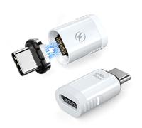 HanCenDa Adaptador USB C magnético blanco, adaptador magnético USB C recto de 24 pines, 240 W, 40 Gbps, 8 K, 60 Hz, video para Thundebolt 3/4, MacBook Pro/Air iPhone 17/16/15, Steam Deck, PS5, PSVR2