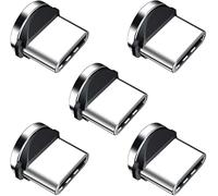 HanCenDa Cabezales de Punta de Conector Magnético, Paquete de 5, Adaptador USB C, Cable de Teléfono Fuerte Giratorio de 360° para Dispositivo Tipo C