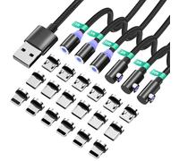 HanCenDa Cable de carga magnética,[6PACK,1ft/1ft/3ft/6ft/10ft/10ft] Phelina magnética Cable Nylon Nylon trenzado Cable USB C Magnetic para micro USB, teléfono inteligente Tipo C y otro dispositivo