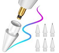 HanCenDa Paquete de 6 Puntas de Repuesto para Apple Pencil 1/2 generación y Logitech Crayon, Punta de Repuesto para iPad Pen/Stylus Pen, Apple Pencil 2/1, Puntas Apple de plástico y Metal
