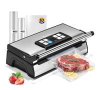 Hanchen envasadora al vacio domestica 90Kpa embasadoras vacio alimentos 30cm Doble soldadura maquina envasar al vacio selladora al vacío Incluye 2 rollos de bolsas y 10 bolsas