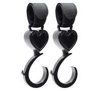 Hanchos de cochecito giratorio de 360 ° - clips de silla de paseo, soportes para bebés pesados de servicio pesado | Stroller Strap Ganchs para carteras y botellas de agua, accesorio de m