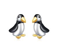 Hancock Pendientes de tuerca de plata de ley 925 con diseño de animales para mujeres y hombres, tiburón, perezoso, jirafa, medusas, frailecillos, dinosaurios, fósiles, Talla Promedio De, Plata de ley