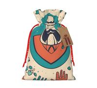 Hand And Happy Fathers Day Bolsas de regalo reutilizables para Navidad y festivales, bolsas de embalaje de regalo, bolsas de tela elegantes hechas a mano