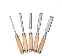 Hand Carving Chisels SENRISE 5 PCS Wood Carving Hand Chisel Tool Set Wood Working Tools Chisel Kit, Made of High Speed Steel and Brass Ferrules (Wood)