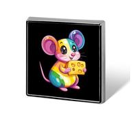 Hand Cheese Pet Colorful Rats Brooch Pins for Women Men Square Collar Lapel Pins Coat Jacket Accessories