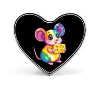 Hand Cheese Pet Colorful Rats Brooch Pins Heart Badge Collar Lapel Pins Dress Coat Accessories for Women Men