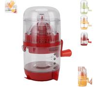 Hand Citrus Juicer, Hand-cranked Orange Lemon Squeezer - Portable Orange Squeezer Manual, Multifunctional Kitchen Tool - for Home, Travel (Red)