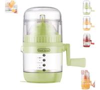 Hand Citrus Juicer, Hand-cranked Orange Lemon Squeezer - Portable Orange Squeezer Manual, Multifunctional Kitchen Tool - for Home, Travel (Green)