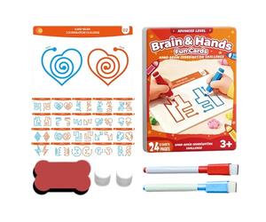 Hand Coordination Brain Cards, Educational Logic Game, Cognitive Feature with 20 Piece Set, Brain Development Game for Left Right Hand Training, Mind Exercise Cards with Fun Design, Learning Tool for
