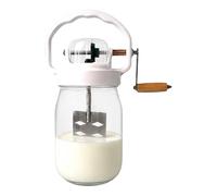 Hand Crank Mixer, 1500ML Butter Blender Tool with Glass Bottle, Manual Kitchen Mixer for Baking Kids Food Flour Jam Egg Sauce Bread Cream