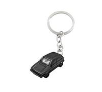 Hand Creations Coche alemán Golf Gti Mk2 ref300 3D negro con llavero de anillo dividido, Negro, Talla única