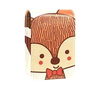 Hand Draw Fox-01 - Estuche portátil para lápiz labial, mini caja de almacenamiento de lápiz labial, estuche organizador de lápiz labial de viaje con espejo para mujer, Varios colores, 9.5x2x7 cm/3.7x0.8x2.7 in