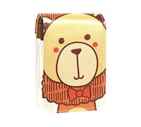 Hand Draw Lion-01 - Estuche portátil para lápiz labial, mini caja de almacenamiento de lápiz labial, estuche organizador de lápiz labial de viaje con espejo para mujer, Varios colores, 9.5x2x7 cm/3.7x0.8x2.7 in