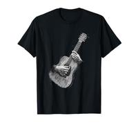 Hand Drawn Guitar Sketch Design, Expressive Acoustic Music Camiseta