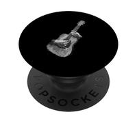 Hand Drawn Guitar Sketch Design, Expressive Acoustic Music PopSockets PopGrip Adhesivo