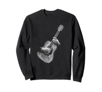 Hand Drawn Guitar Sketch Design, Expressive Acoustic Music Sudadera