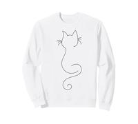 Hand Drawn One Line Art Cat Sudadera
