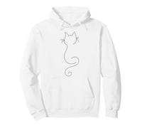 Hand Drawn One Line Art Cat Sudadera con Capucha