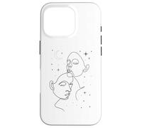 Hand Drawn One Line Art Faces Carcasa para iPhone 16 Pro