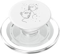 Hand Drawn One Line Art Faces PopSockets PopGrip para MagSafe