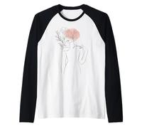 Hand Drawn One Line Art Woman Camiseta Manga Raglan
