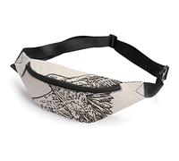 Hand Drawn Sketch Eagle Hand Drawn Rooster Head Fanny Pack, Riñonera Deportiva para niños Adultos para Hombres y Mujeres