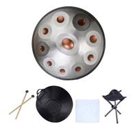 Hand Drum Steel Drum Percusión, Handpan Drum, Percusión De Tambor Handpan En Re Menor De 22 Pulgadas Con Trípode, Para Meditación, Yoga Y Sanación Sonora(432Hz,10 notes)