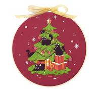 Hand Embroidery Kit - Beginner Christmas Stitching Set, Thread and Needle Craft Suministros | Patrón de embroidery multifuncional para adultos Holiday Decorations Christmas Craft Projects Stitching