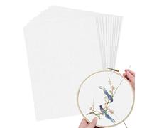Hand Embroidery Kits, Printable Sewing Stabilizer, Set of 8 Sheets, 8.5x11 Inches, Water-Soluble Design, Easy to Transfer Patterns, Embroidery Paper Wash Away for Adults