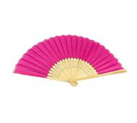 Hand Fan Foldable - Chinese Wooden Frame Silk Fan with Bag
