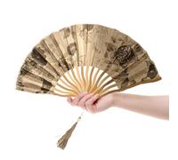 Hand Fan Foldable, Vintage Clacking Fan, 14.17x7.87 Inches Handheld Cooling Tool, Stylish Summer Supply for Hot Weather Travel Wedding Carnivals Music Festivals Outdoor Concerts and Personal Comfort