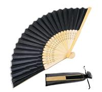 Hand Fan | Foldable with Bag Chinese Handheld Wooden Frame Wall Decor