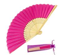 Hand Fan | Foldable with Bag Chinese Handheld Wooden Frame Wall Decor