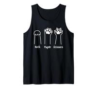 Hand Game Rock Paper Scissors Cute Paw Funny Cat Men Women Camiseta sin Mangas