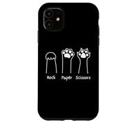 Hand Game Rock Paper Scissors Cute Paw Funny Cat Men Women Carcasa para iPhone 11