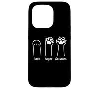 Hand Game Rock Paper Scissors Cute Paw Funny Cat Men Women Carcasa para iPhone 15 Pro