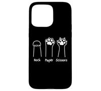 Hand Game Rock Paper Scissors Cute Paw Funny Cat Men Women Carcasa para iPhone 15 Pro Max