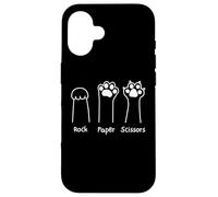 Hand Game Rock Paper Scissors Cute Paw Funny Cat Men Women Carcasa para iPhone 16