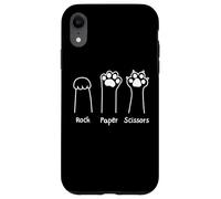Hand Game Rock Paper Scissors Cute Paw Funny Cat Men Women Carcasa para iPhone XR