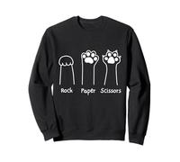 Hand Game Rock Paper Scissors Cute Paw Funny Cat Men Women Sudadera
