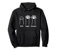 Hand Game Rock Paper Scissors Cute Paw Funny Cat Men Women Sudadera con Capucha