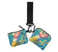 Hand Gesture My Life - Monedero doble para tarjetas de crédito, cartera minimalista con cremallera y correa de muñeca para el trabajo, viajes, 2 paquetes, gesto con la mano MI VIDA, 1 size, Casual