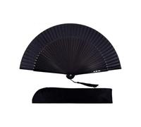 Hand Held Bamboo Silk Folding Fan Hand Fan,ChineseCharming Elegant Vintage Retro Style,Women Ladys Girls Best Gifts (Black)